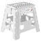 Casafield 13" Folding Step Stool with Handle, White - Portable Collapsible Small Plastic Foot Stool for Adults - Use in the Kitchen, Bathroom and Bedroom